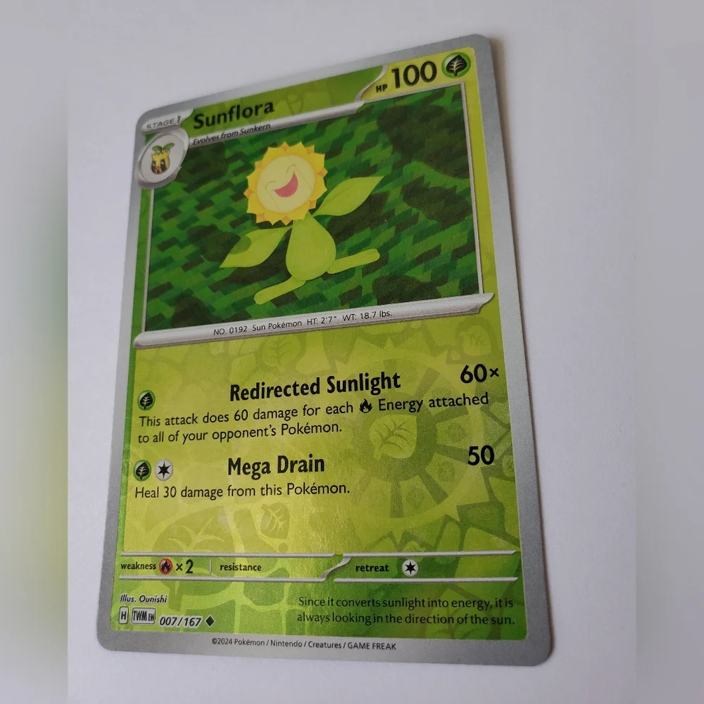 Sunflora 7/167 | Twilight Masquerade | Reverse Holo Uncommon | NM | Pokemon TCG